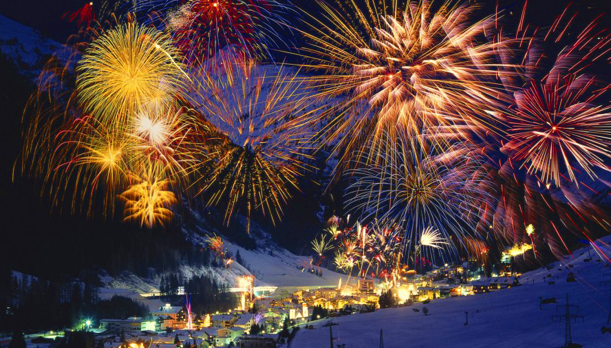 Новогодний салют в Буковеле